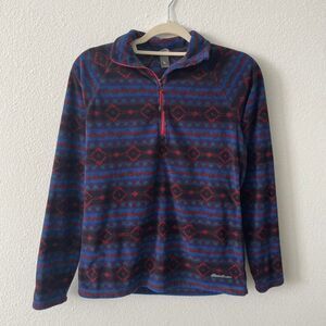 Eddie Bauer Aztec Fleece Quarterzip Women's S Colorful Outdoors Hiking Gorpcore